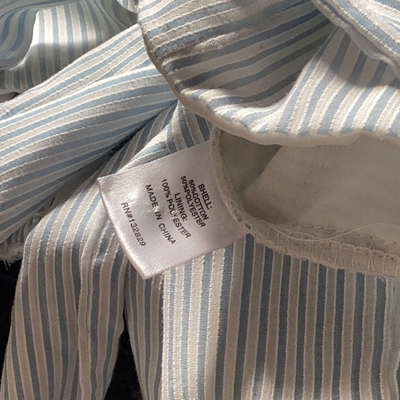 SUPERDOWN *Maya Off Shoulder L/S Crop Blue Stripe Blouse Size Small - Picture 7 of 8